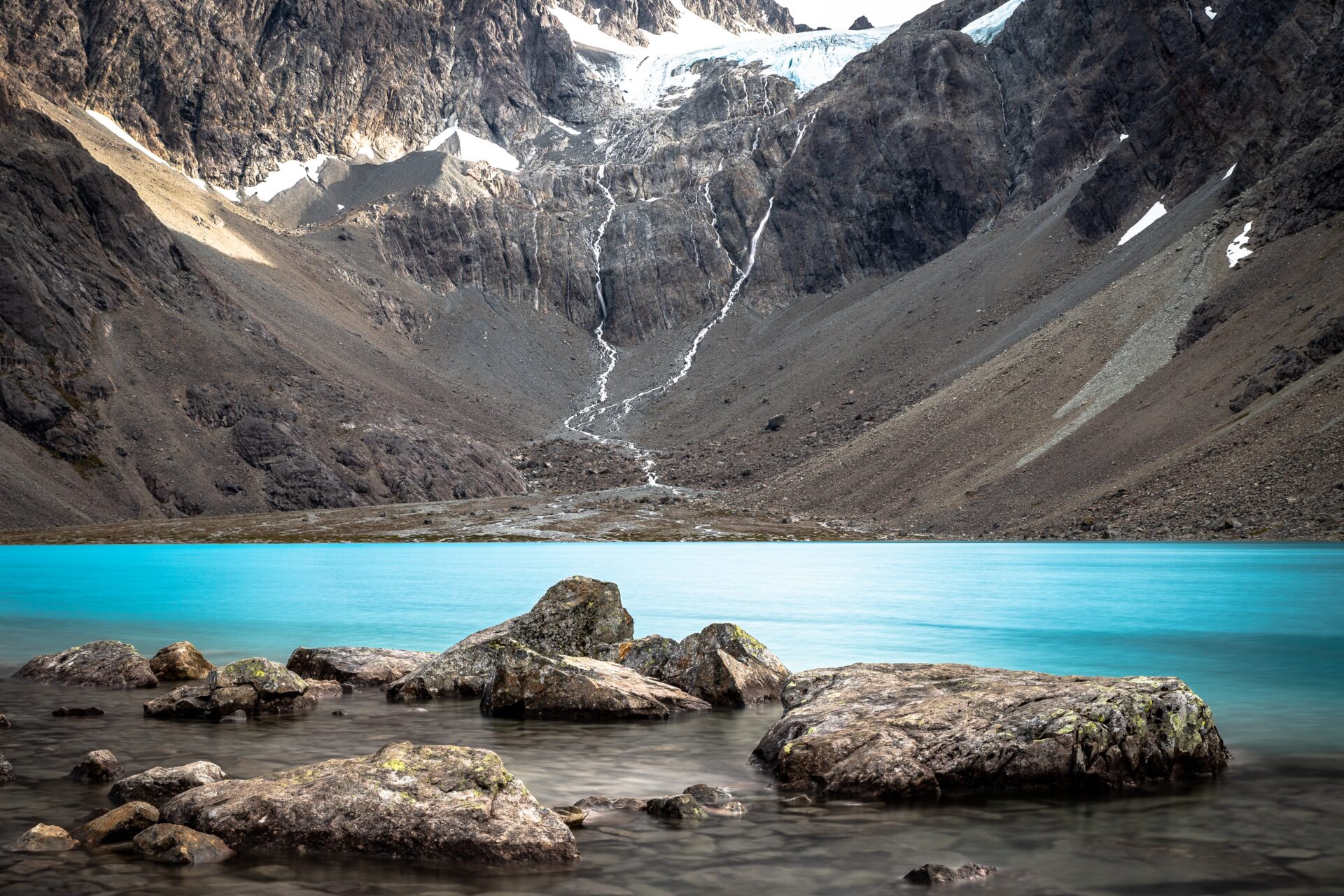 glacier fjord de lyngen norvege