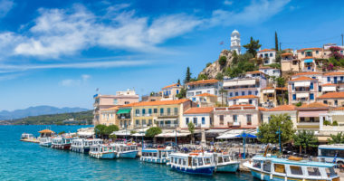 Poros island in a summer day in Greece
