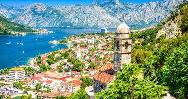 Kotor, Montenegro. Bay of Kotor bay is one of the most beautiful places on Adriatic Sea, it boasts the preserved Venetian fortress, old tiny villages, medieval towns and scenic mountains.