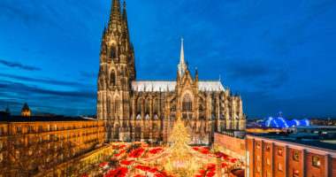 Christmas market in front of the Cathedral of Cologne, Germany