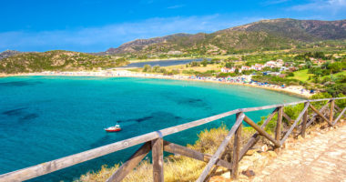 Sa Colonia beach, Chia resort, Sardinia, Italy.
