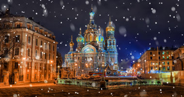Church of the Saviour on Spilled Blood in St. Petersburg in winter