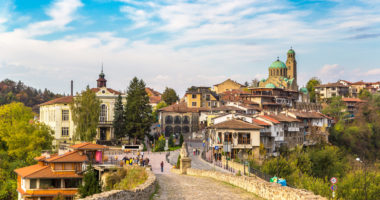 Tsarevets Fortress in Veliko Tarnovo in a beautiful summer day, Bulgaria