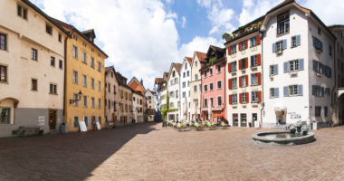Chur, Switzerland - April 27, 2016: downtown is considered the oldest Swiss agglomeration, is often called 