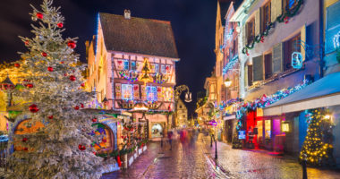 Old town of Colmar with Christmas decorations, Alsace, France