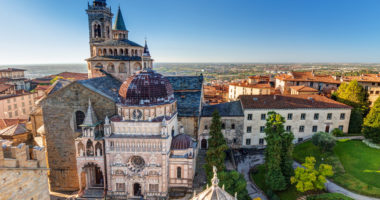 Beautiful architecture of the Basilica of Santa Maria Maggiore in Bergamo, Italy