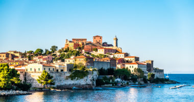 famous harbor of portoferraio at the island elba in italy