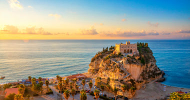 The church of Santa Maria dell Isola is one of Tropea’s symbol, Tropea, Calabria, Italy.