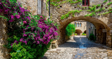 Medieval town Peratallada in Catalonia, Spain