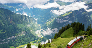 The Schynige Platte Railway, built in 1893, travels from Wilderswil up to the vantage point of Schynige Platte. The 7.3-kilometre cogwheel route climbs a height of 1,420 metres. The Schynige Platte Railway, built in 1893, travels from Wilderswil up to the vantage point of Schynige Platte. The 7.3-kilometre cogwheel route climbs a height of 1,420 metres.