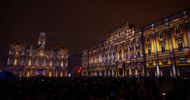 Lyon, France, Europe, 6th December 2019, view of the Fetes des Lumieres aka festival of light and the short history of light