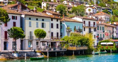 Morcote, a municipality in the Swiss canton of Ticino, Lake Lugano.
Famous by small alleys, the arcades of old Patrician homes, valuable architectural monuments